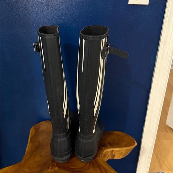 Women’s Hunter Original Blue & White Garden Stripe Rain Boots Size 8 - Picture 5 of 8
